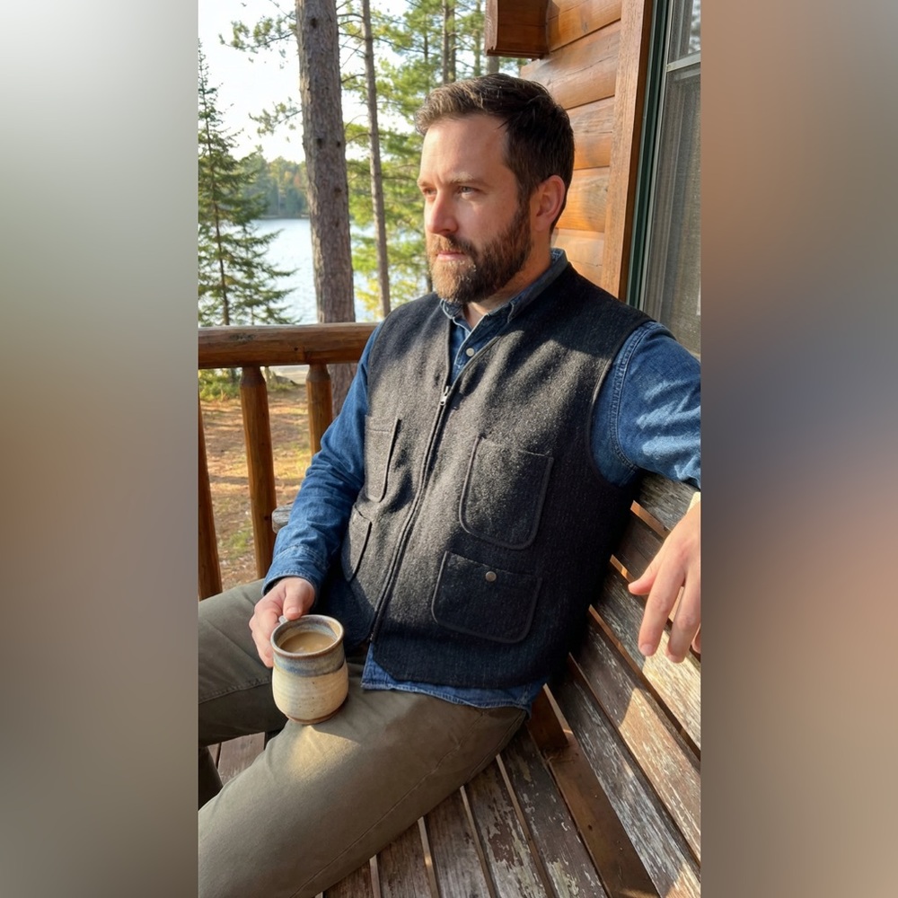 Woolrich Men’s Black Wool Utility Vest